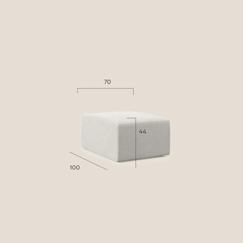 Nettuno pouf module en bouclette douce T07 beige