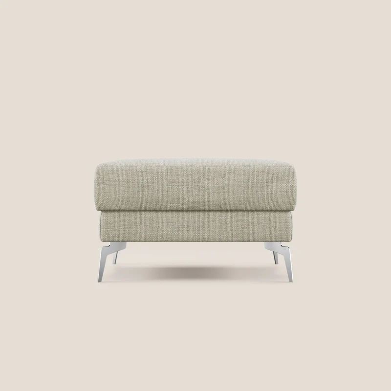 Star Pouf avec pieds hauts en tissu imperméable doux entrelacé T06 crème