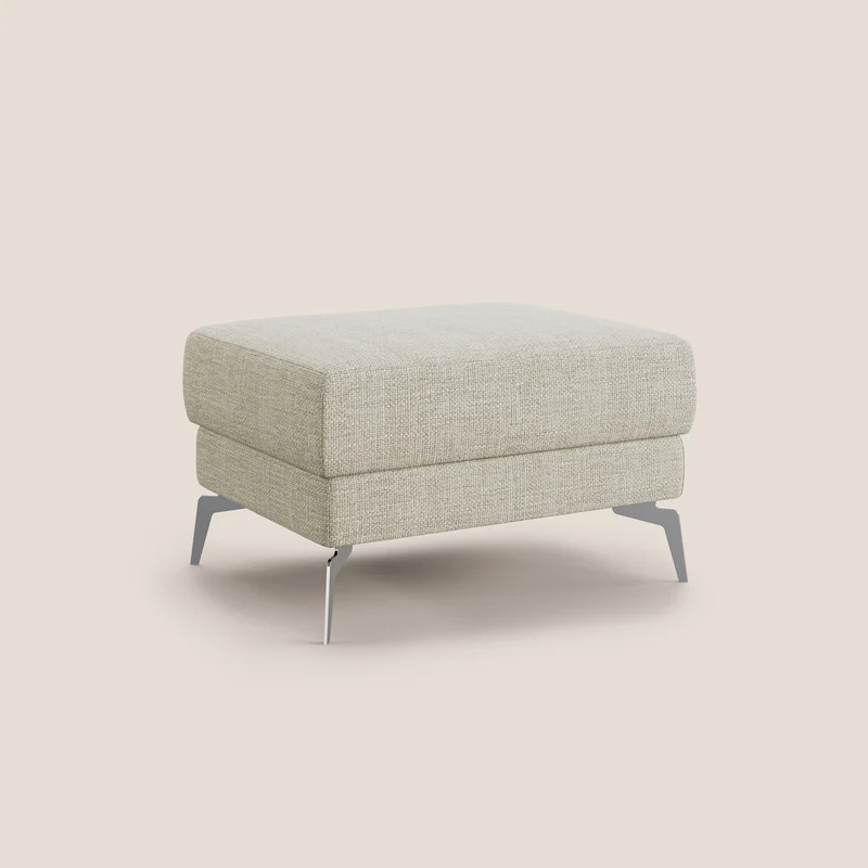 Star Pouf avec pieds hauts en tissu imperméable doux entrelacé T06 crème