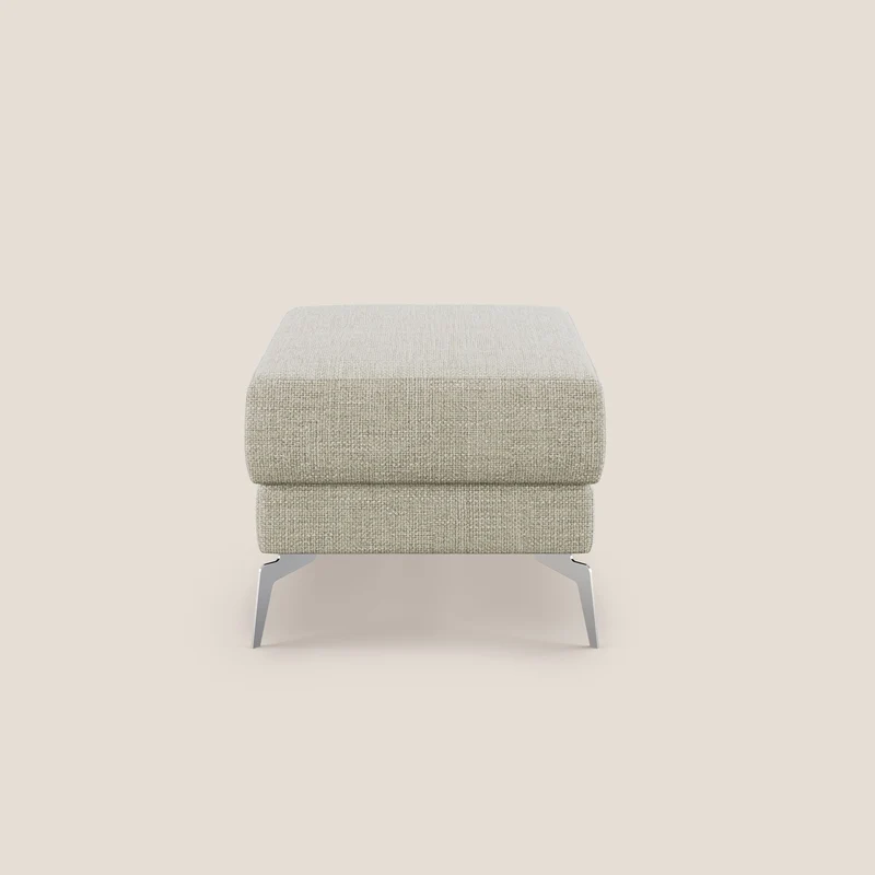 Star Pouf avec pieds hauts en tissu imperméable doux entrelacé T06 crème