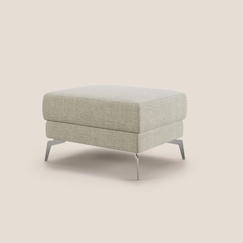 Star Pouf avec pieds hauts en tissu imperméable doux entrelacé T06 crème