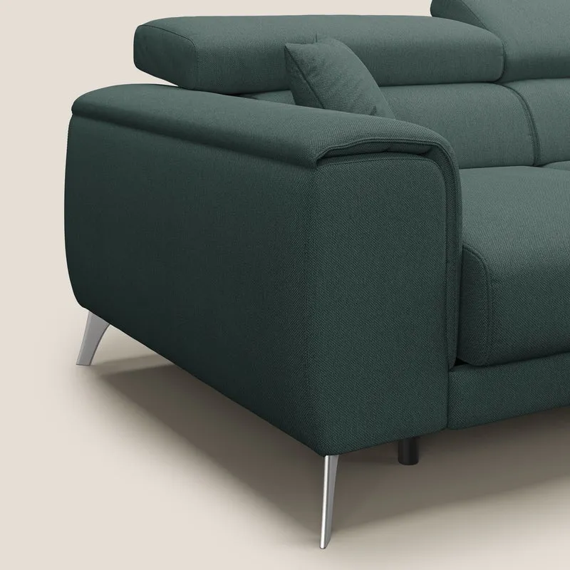 Fusion Canapé d'angle avec assises amovibles en tissu doux antitache T05 vert