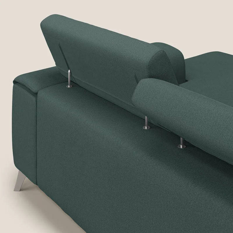 Fusion Canapé d'angle avec assises amovibles en tissu doux antitache T05 vert