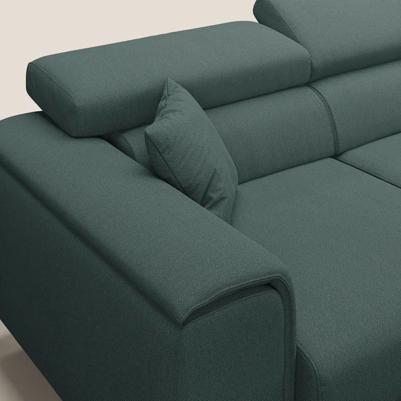 Fusion Canapé d'angle avec assises amovibles en tissu doux antitache T05 vert