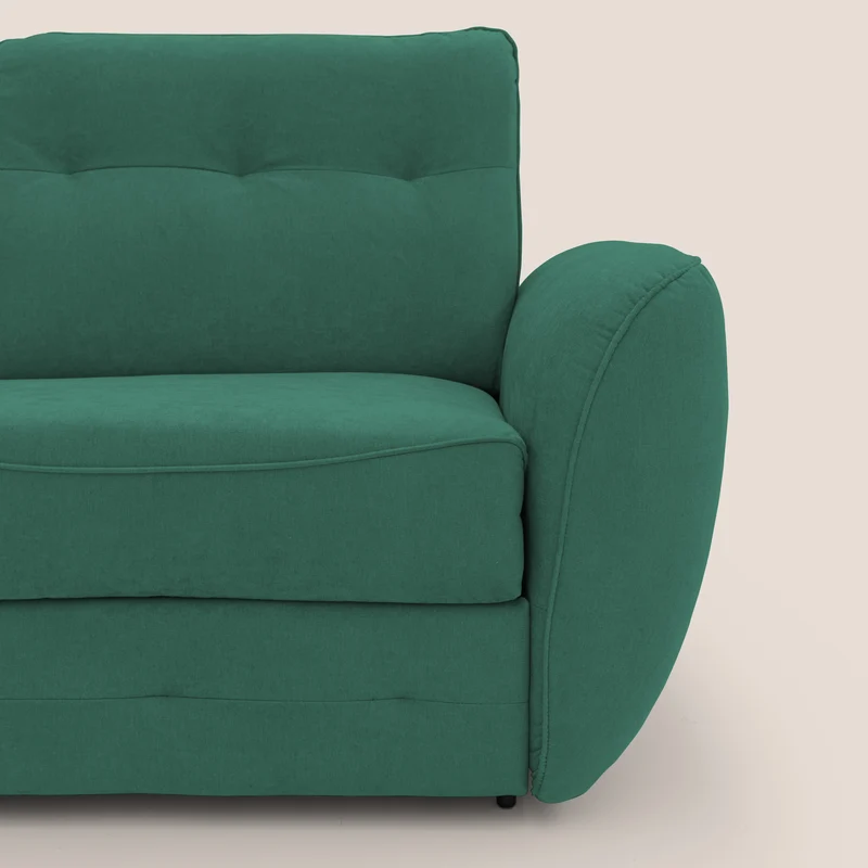 Zeus Canapé convertible scandinave avec dossier haut et matelas H18 cm en tissu imperméable T02 vert