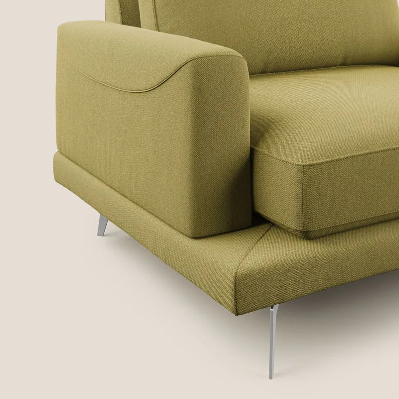 Dorian fauteuil moderne en tissu doux anti-tache T05 jaune