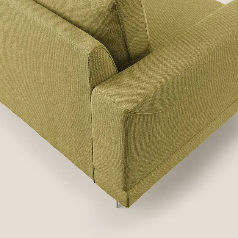 Dorian fauteuil moderne en tissu doux anti-tache T05 jaune