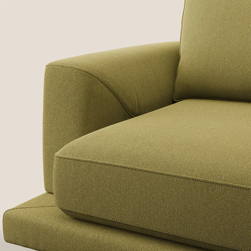 Dorian fauteuil moderne en tissu doux anti-tache T05 jaune