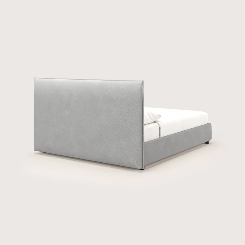 Nina lit coffre au design minimaliste en microfibre détachable effet cuir T15 gris