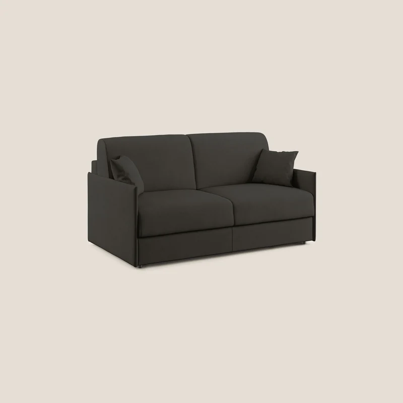 Evans canapé convertible en tissu doux imperméable T02 noir