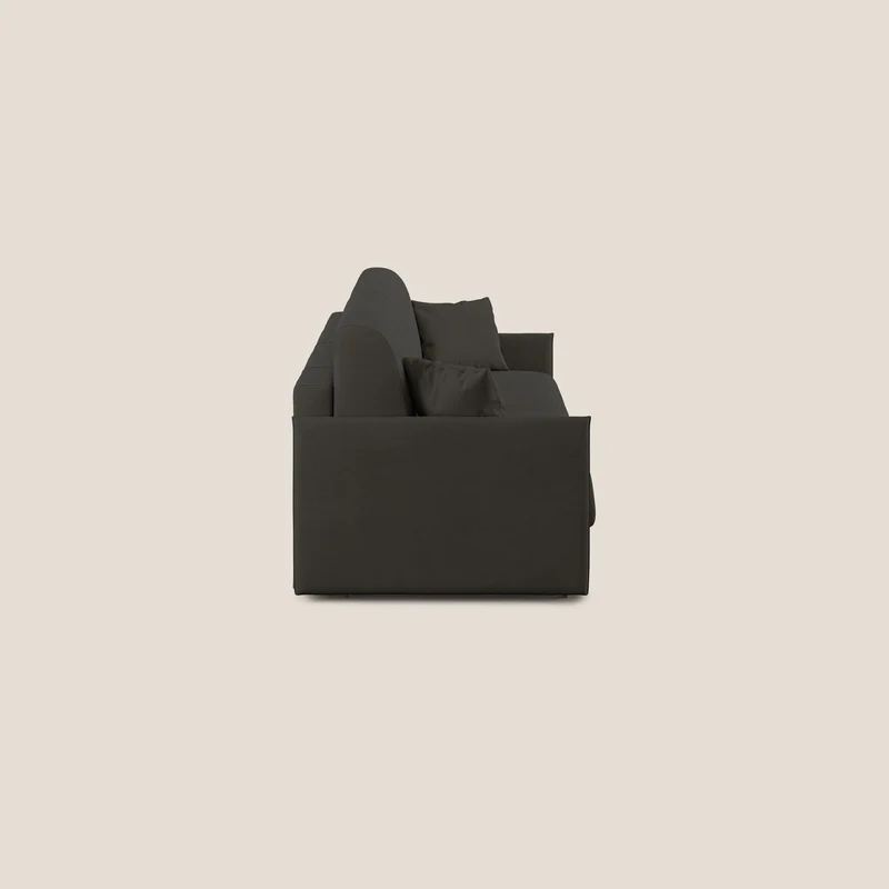 Evans canapé convertible en tissu doux imperméable T02 noir