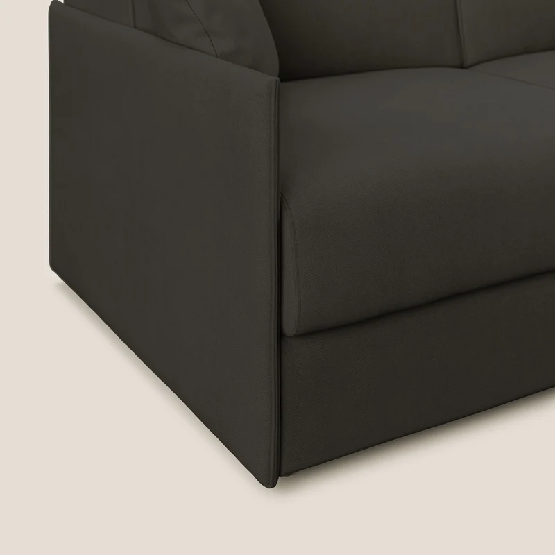 Evans canapé convertible en tissu doux imperméable T02 noir