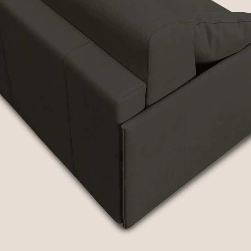 Evans canapé convertible en tissu doux imperméable T02 noir