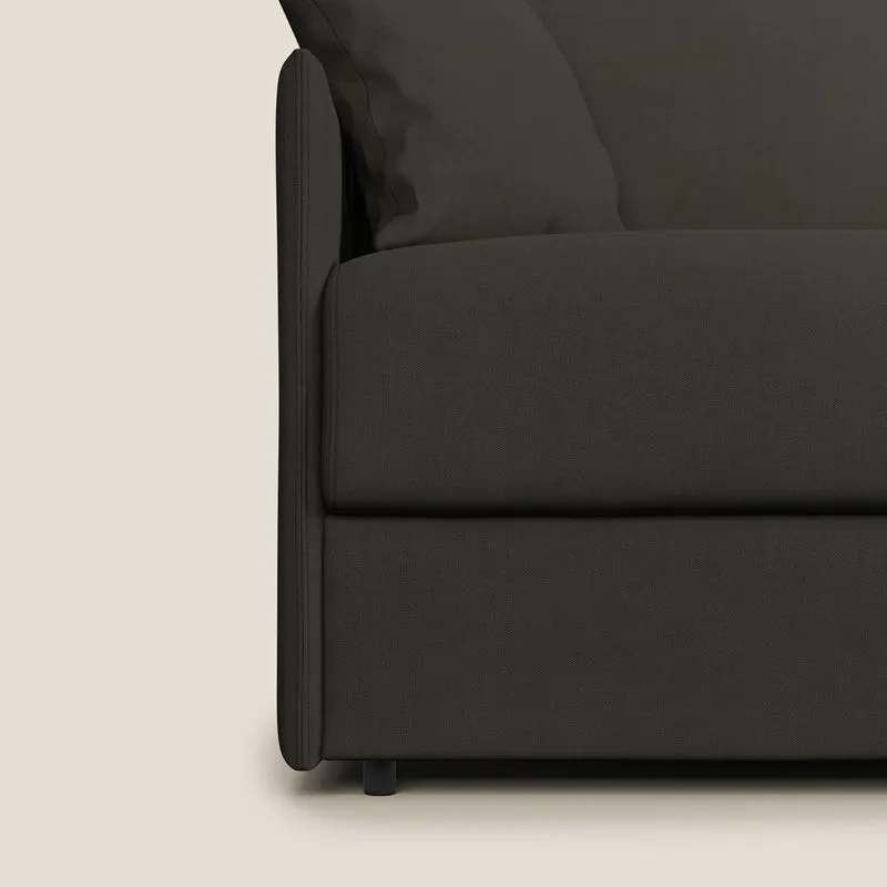 Evans canapé convertible en tissu doux imperméable T02 noir