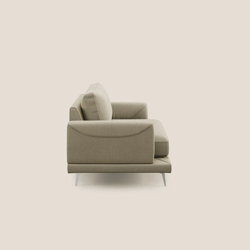 Dorian fauteuil moderne en tissu doux anti-tache T05 camel