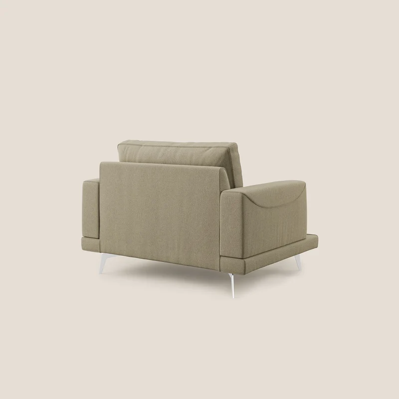 Dorian fauteuil moderne en tissu doux anti-tache T05 camel