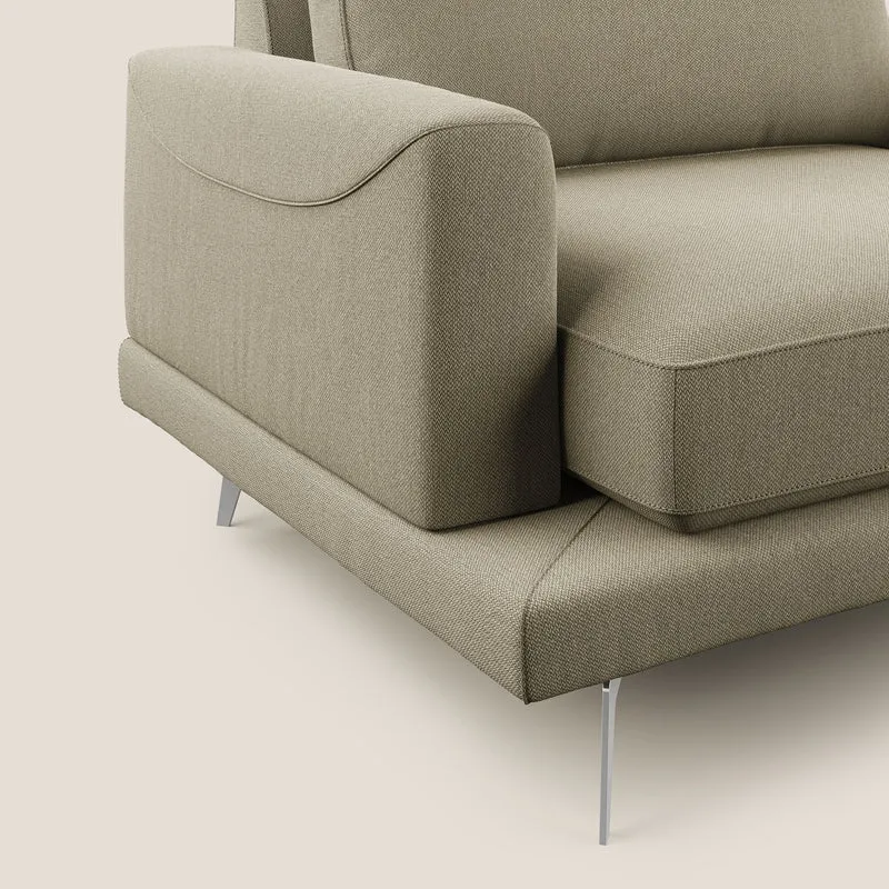 Dorian fauteuil moderne en tissu doux anti-tache T05 camel