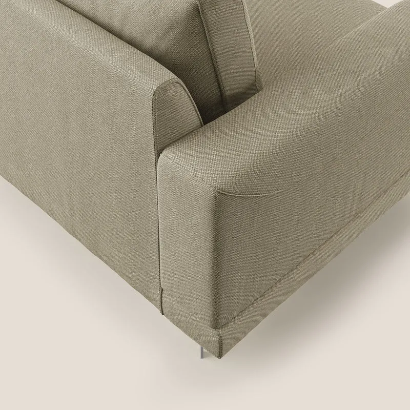 Dorian fauteuil moderne en tissu doux anti-tache T05 camel