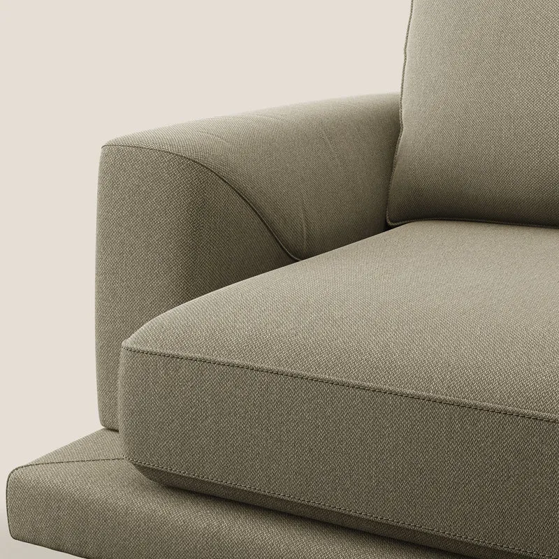 Dorian fauteuil moderne en tissu doux anti-tache T05 camel