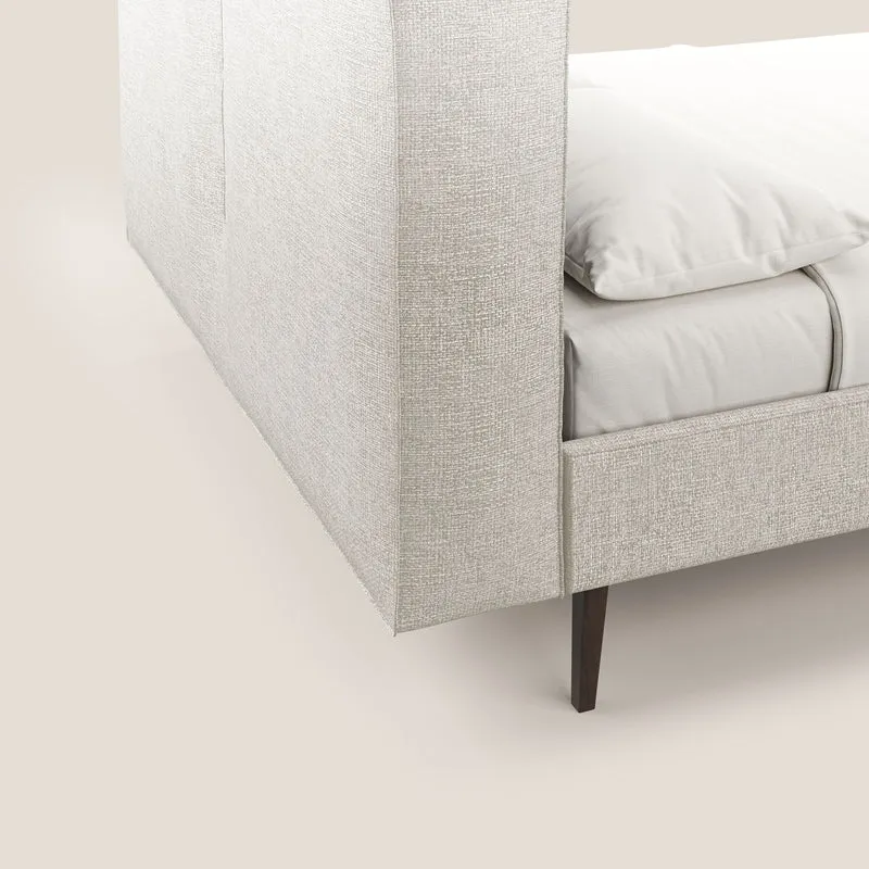 Isotta lit rembourré complètement déhoussable en tissu doux imperméable T10 crème