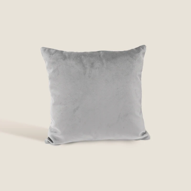 Velluto coussins carrés en velours imperméable gris clair