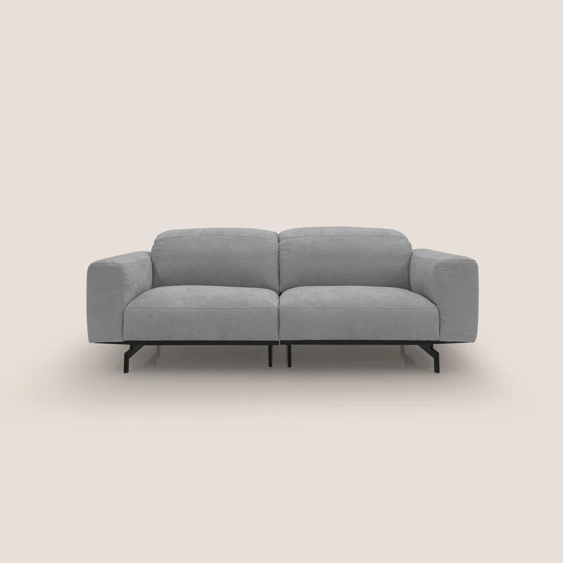 Sakura Canapé modulable en tissu flammé doux et imperméable T14 gris clair