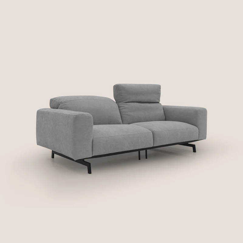 Sakura Canapé modulable en tissu flammé doux et imperméable T14 gris clair