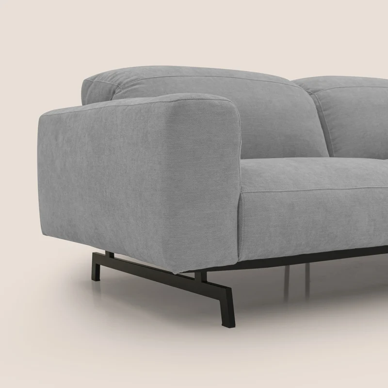 Sakura Canapé modulable en tissu flammé doux et imperméable T14 gris clair