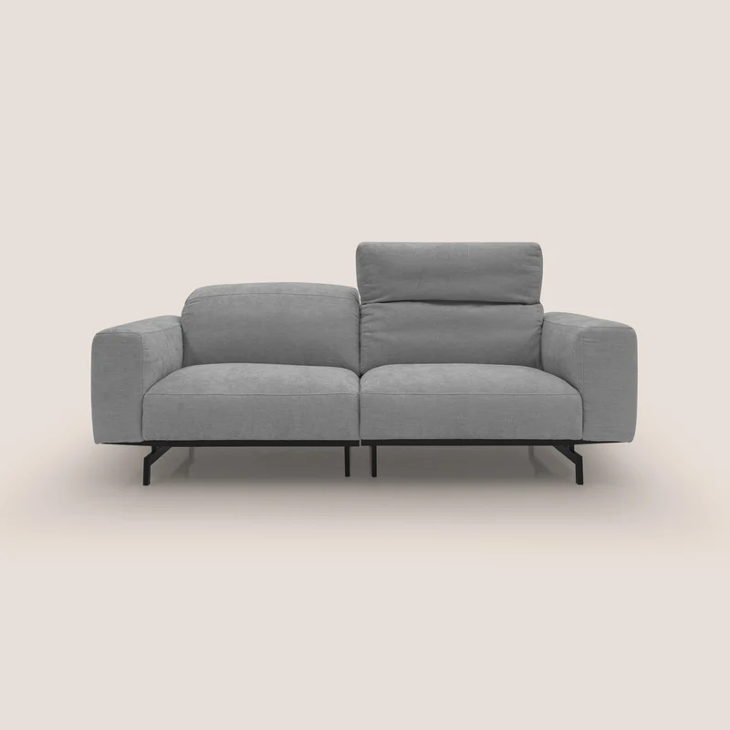 Sakura Canapé modulable en tissu flammé doux et imperméable T14 gris clair