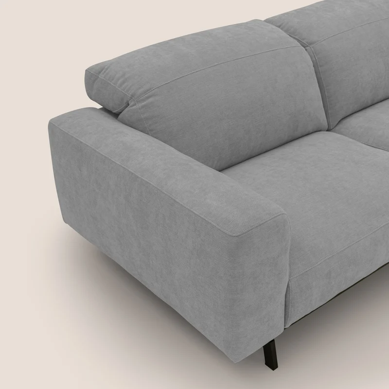 Sakura Canapé modulable en tissu flammé doux et imperméable T14 gris clair