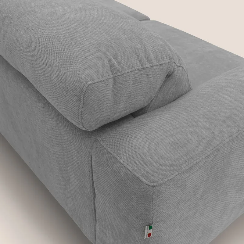 Sakura Canapé modulable en tissu flammé doux et imperméable T14 gris clair