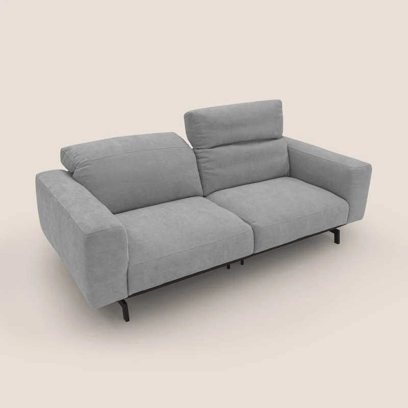Sakura Canapé modulable en tissu flammé doux et imperméable T14 gris clair