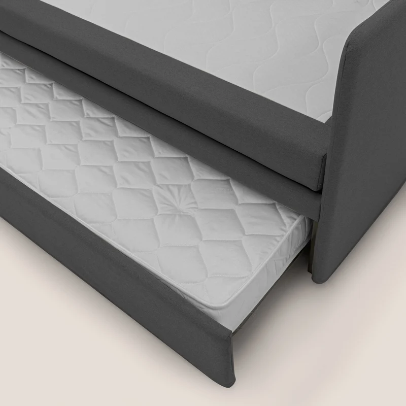 Brera Canapé duplex avec lits jumeaux et tissu effet coton imperméable T13 gris