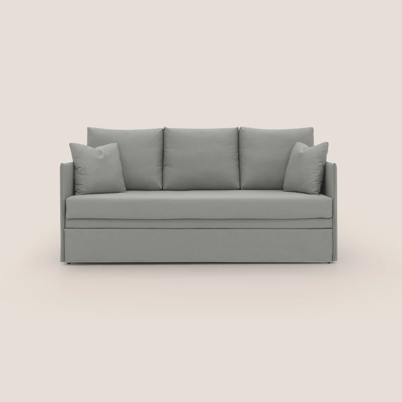 Brera Canapé duplex avec lits jumeaux et tissu effet coton imperméable T13 gris