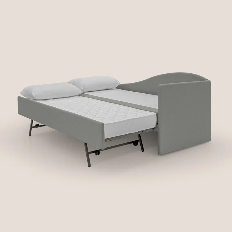 Nolo Canapé duplex avec lits jumeaux et tissu effet coton imperméable T13 gris