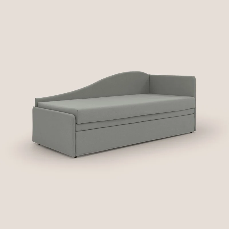 Nolo Canapé duplex avec lits jumeaux et tissu effet coton imperméable T13 gris