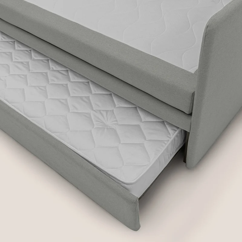 Nolo Canapé duplex avec lits jumeaux et tissu effet coton imperméable T13 gris