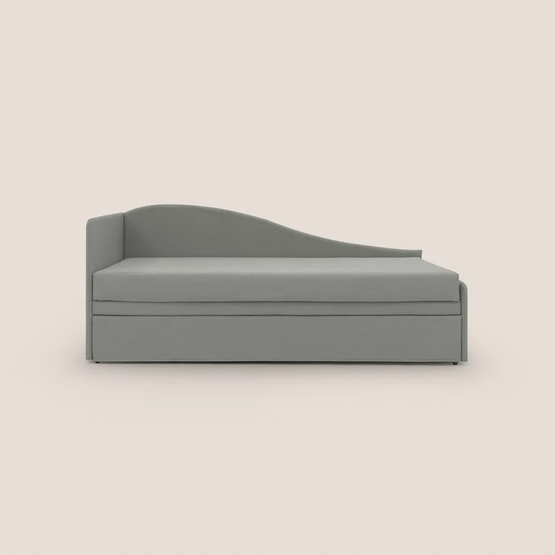 Nolo Canapé duplex avec lits jumeaux et tissu effet coton imperméable T13 gris