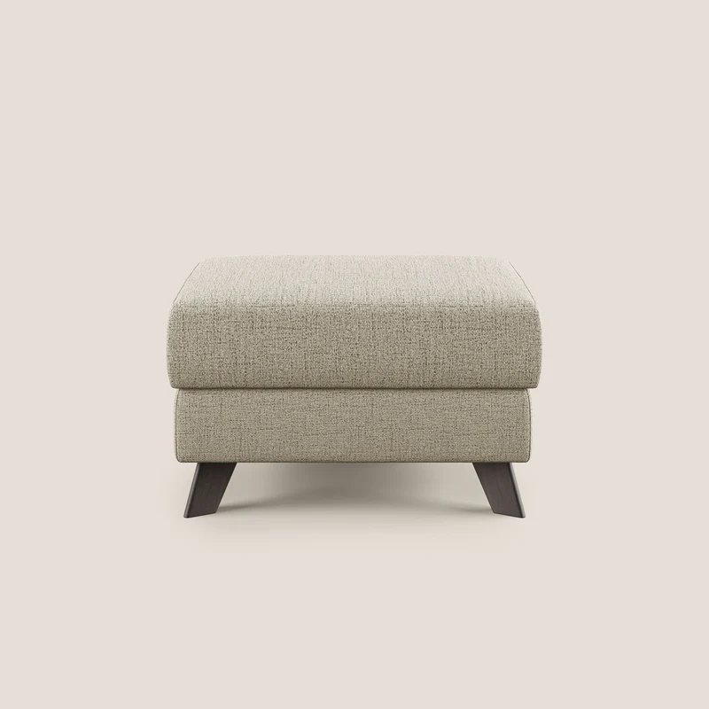 Moon Pouf coffre aux pieds hauts en tissu doux imperméable flammé T03 beige