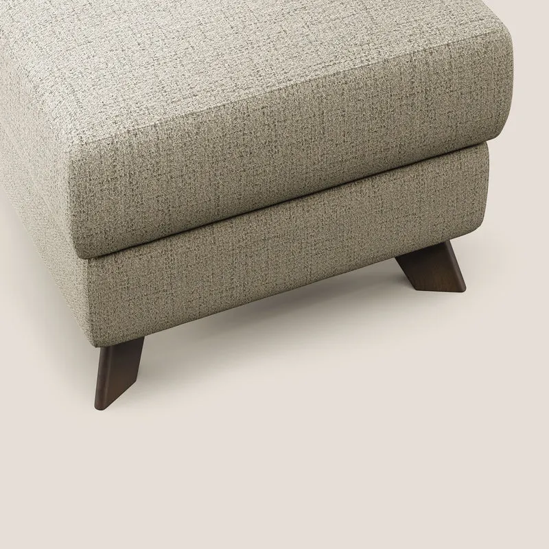 Moon Pouf coffre aux pieds hauts en tissu doux imperméable flammé T03 beige
