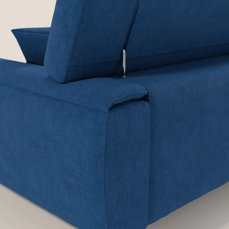 Caravaggio Canapé avec assises extensibles et têtières réglables en tissu imperméable T02 bleu