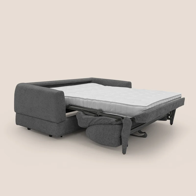 Happy Canapé convertible avec matelas H18 cm en tissu imperméable T10 anthracite