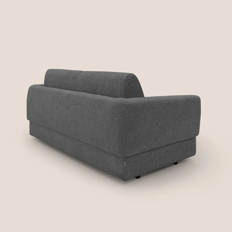 Happy Canapé convertible avec matelas H18 cm en tissu imperméable T10 anthracite