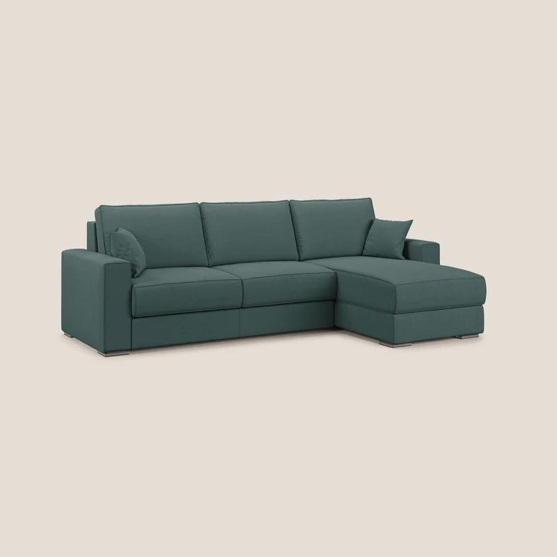 Dream Canapé convertible d'angle en tissu détachable T05 vert