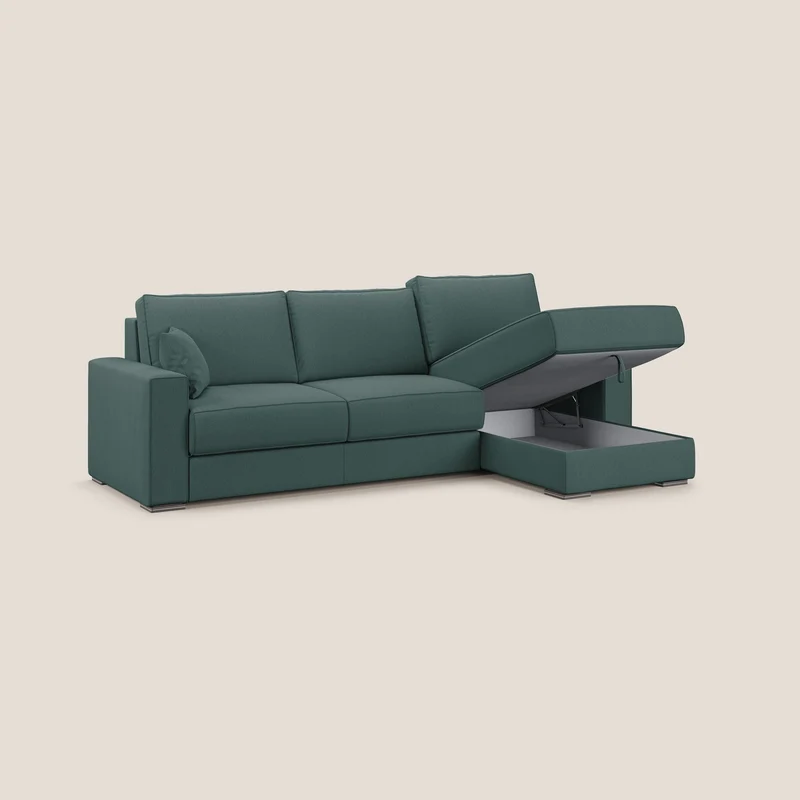 Dream Canapé convertible d'angle en tissu détachable T05 vert