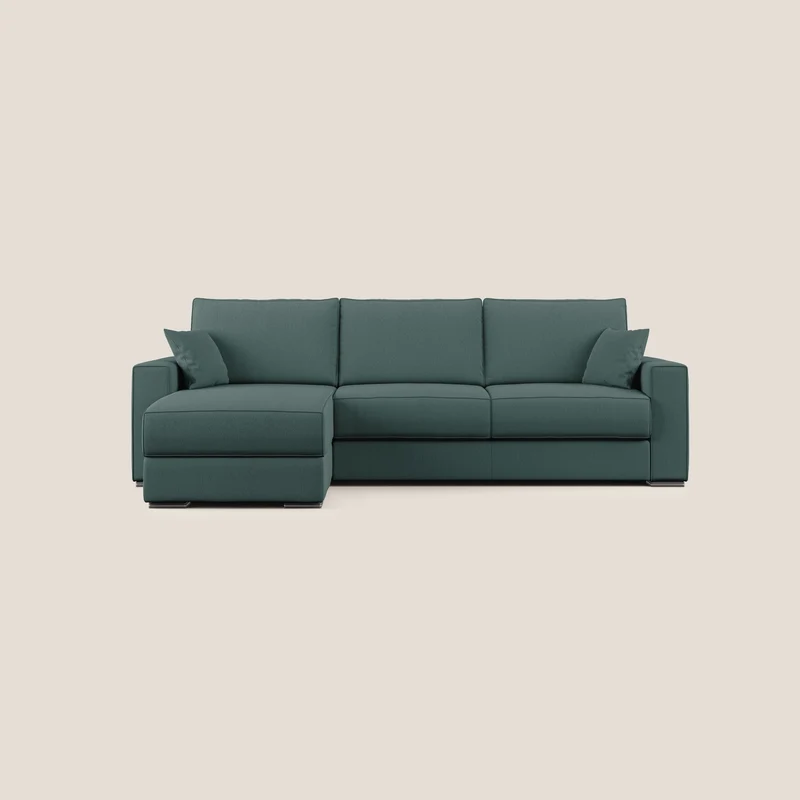 Dream Canapé convertible d'angle en tissu détachable T05 vert