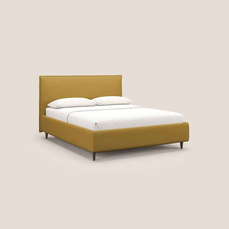 Hunter lit rembourré avec coffre déhoussable en tissu imperméable flammé T19 jaune