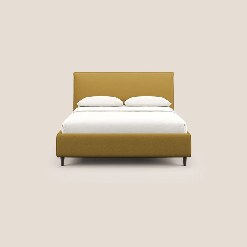 Hunter lit rembourré avec coffre déhoussable en tissu imperméable flammé T19 jaune