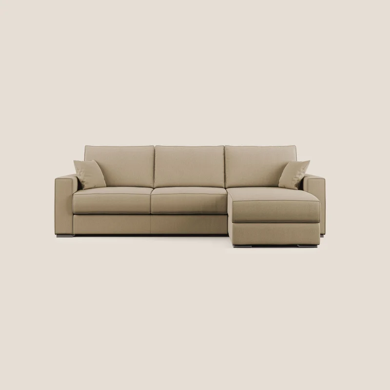 Dream Canapé convertible d'angle en tissu détachable T05 beige
