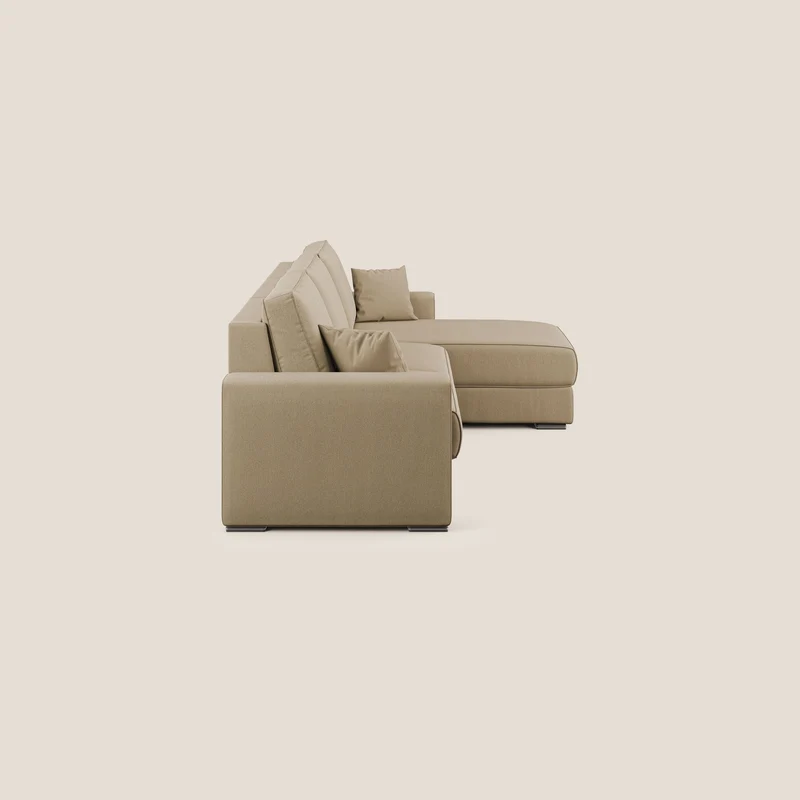 Dream Canapé convertible d'angle en tissu détachable T05 beige